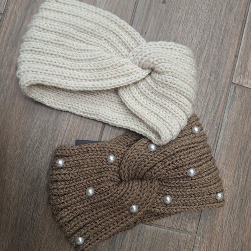 Hair ribbons new, gray and beige, set of two