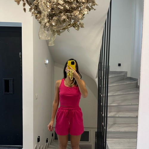 Shein fuchsia sports set new with shorts and sleeveless top