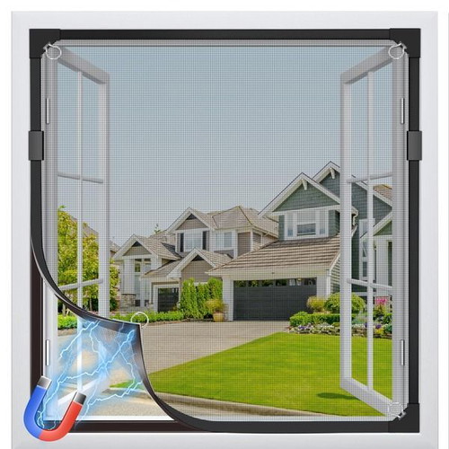 MLEJU magnetic insect screen for window 130 x 140 cm, black