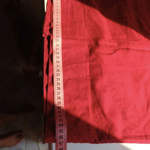 Linen red summer skirt Medium, like new