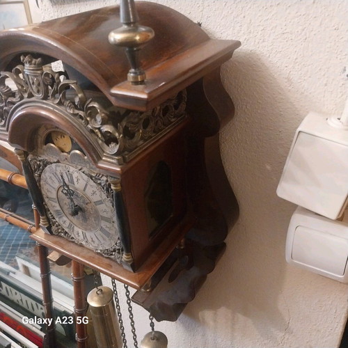 John Warmink Wuba wall clock 1970 used with bronze details