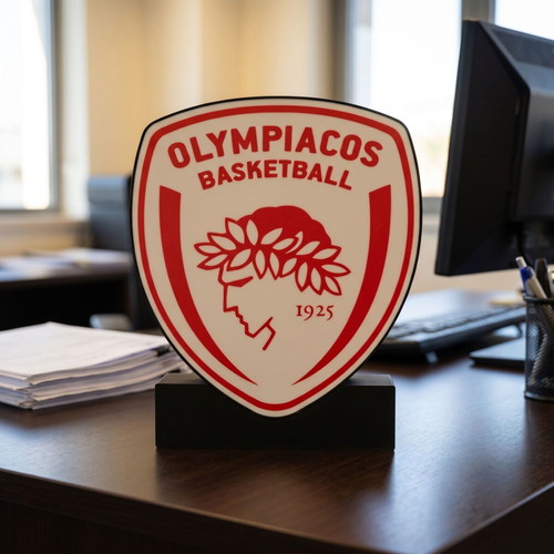Olympiacos Basketball Logo new, 19x27 cm