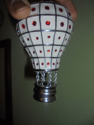 Alessi porcelain decorative parachute used with red stones