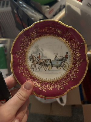 Limoges decorative plate with gold leaf like new