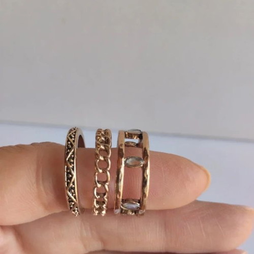 Set of 3 bronze rings, like new, size 59