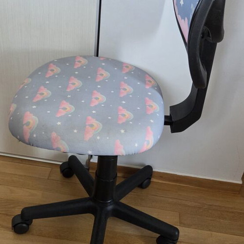 Unicorn themed children's office chair with wheels and adjustable height