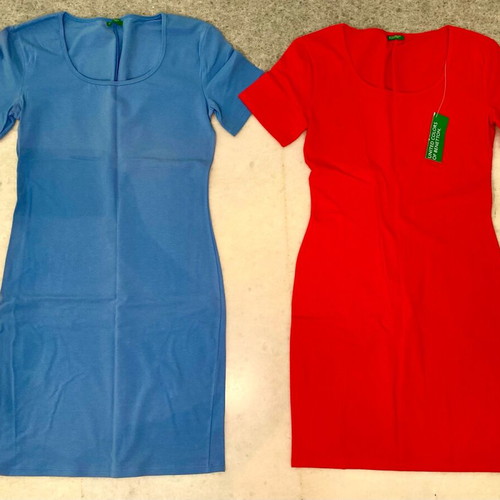 Benetton dresses new, vintage 1996, pack of 2, 100% cotton