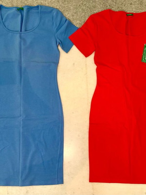 Benetton dresses new, vintage 1996, pack of 2, 100% cotton