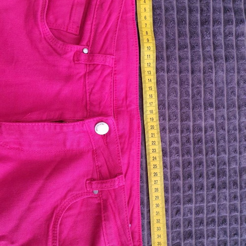Women's pants new fuchsia elastic denim size 44
