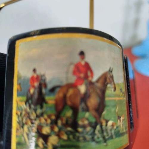 Vintage card and chip holder used, Italian 1960 lacquered wood