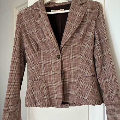 Checked jacket small used, brown