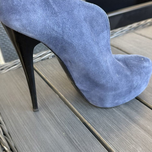 Sagiakos Kastori ankle boots like new, blue gray, high heel