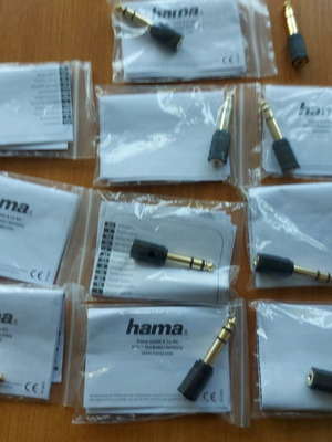 Πρεσάκι Hama νέο, πακέτο 11 τεμαχίων 3.5mm θηλυκό σε 6.35mm αρσενικό βύσμα