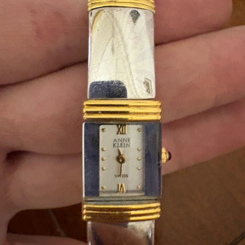 Anne Klein women's watch used, Swiss, silver, gold, quartz, analog
