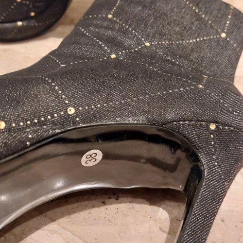 Arte Piedi black denim ankle boots like new, size 38