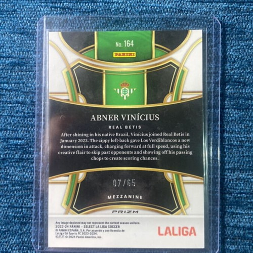 Panini Select Card Abner Vinícius Real Betis 07/65 Green Numbered
