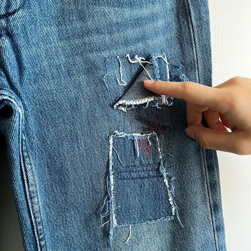 Zara blue high-waisted jeans with wide legs used, size 164 cm