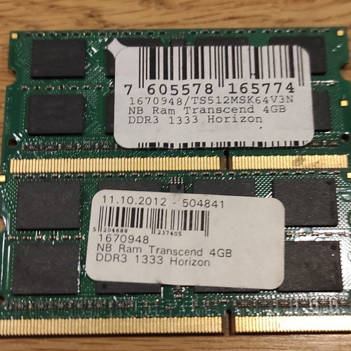 DDR3 1333 SODIMM 2 x 4GB used