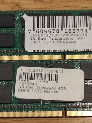 DDR3 1333 SODIMM 2 x 4GB used