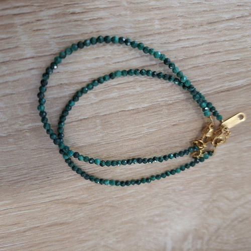 Handmade bracelets with natural malachite stones, new