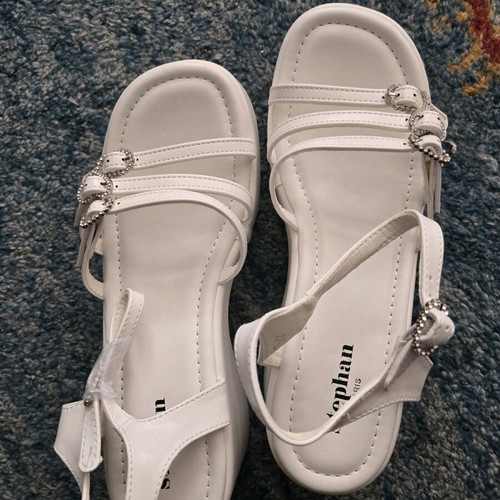 Stephan women's platform sandals size 41 new white with 9 cm heel