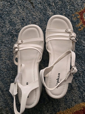 Stephan women's platform sandals size 41 new white with 9 cm heel