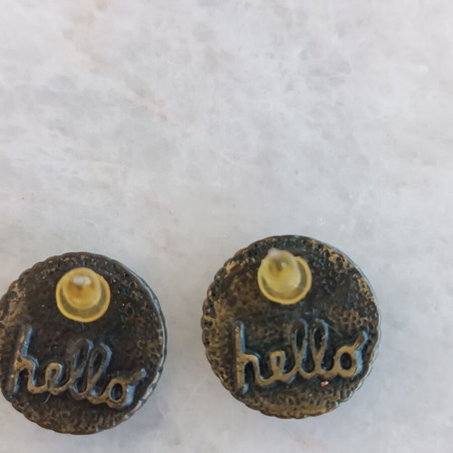 Earrings used with anchor design, blue, with box now