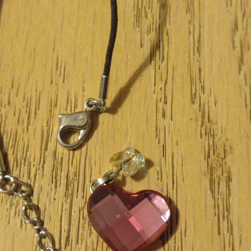 Swarovski ροζ κολιέ με καρδιά