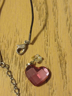 Swarovski ροζ κολιέ με καρδιά