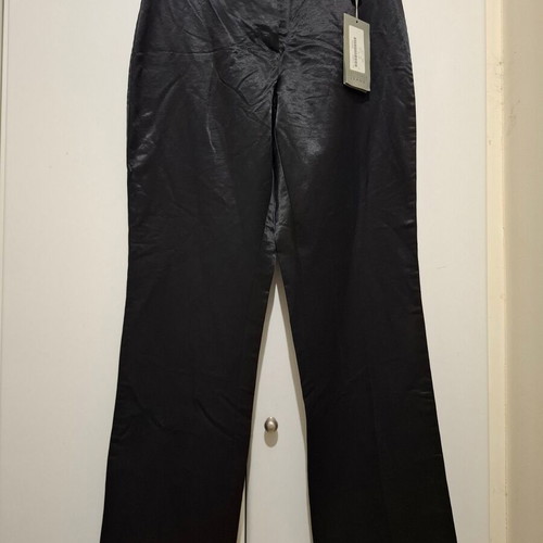 Y2K Trussardi Black Straight Pants Mid Rise Size 44 New