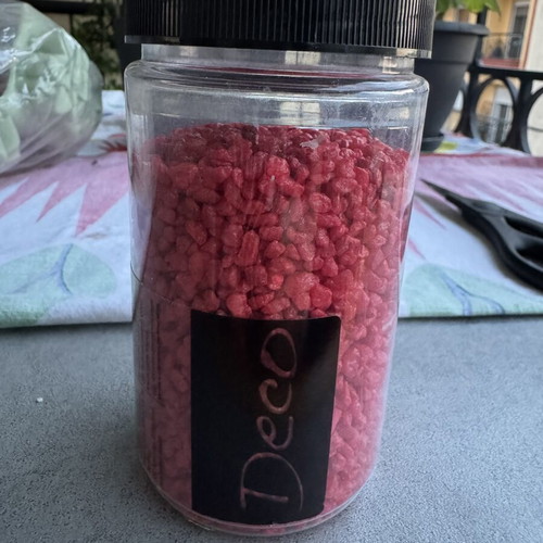Decorative red stone used, decorative sand or colored gravel