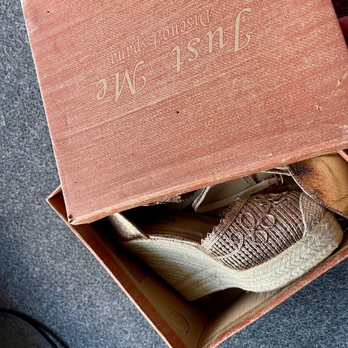 Espadrille platform sandals like new, champagne bronze color, size 38