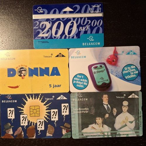 Belgium telecards used, set of 5