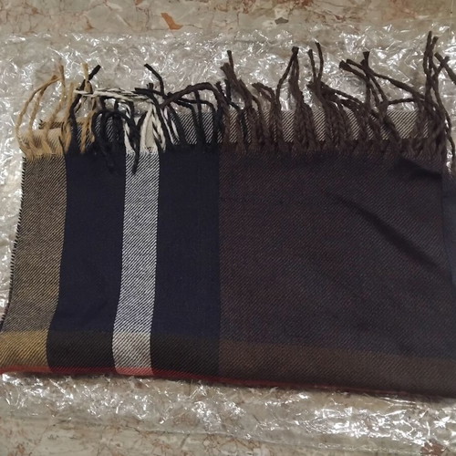 A-Cold-Wall Checked Scarf new, fringed edges, grey and brown