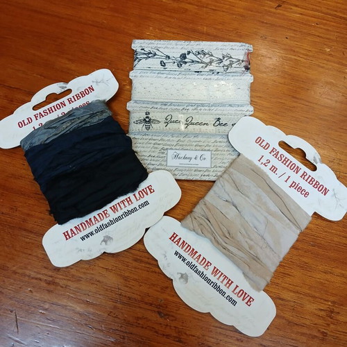 Vintage style ribbon pack, 3 pieces, new