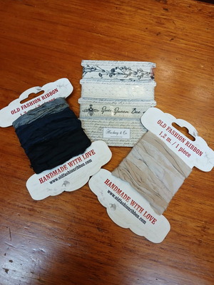 Vintage style ribbon pack, 3 pieces, new
