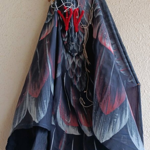 Indonesian fabric kite in eagle shape used