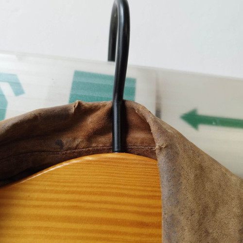 Beige leather jacket used, size M