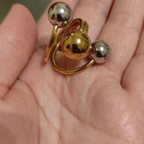 Ring silver and gold stainless steel new