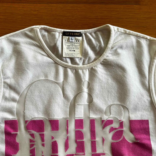 Top Gianfranco Ferre vintage with transparent details, like new, pink and white, size L