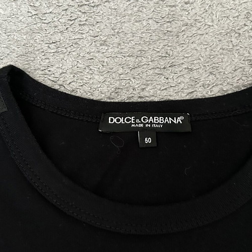 Dolce & Gabbana Black Cotton Jersey Logo Embroidered T-Shirt like new, size L