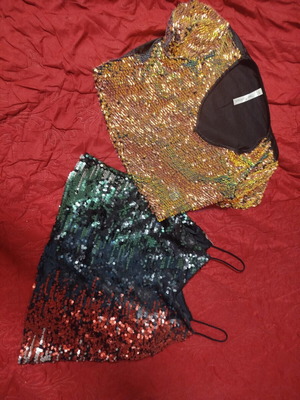 Crop top and strappy top with sequins like new, multicolor, New Look