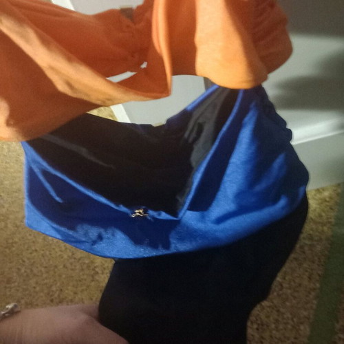 SugarFree one-piece swimsuit like new, size small, black and orange