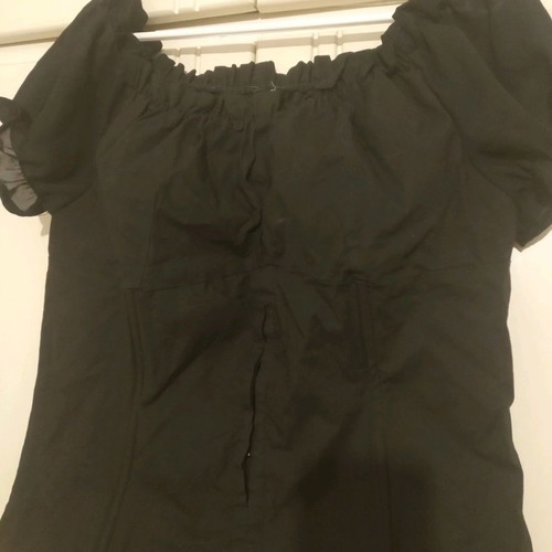 Black top used, size M with off-shoulder design