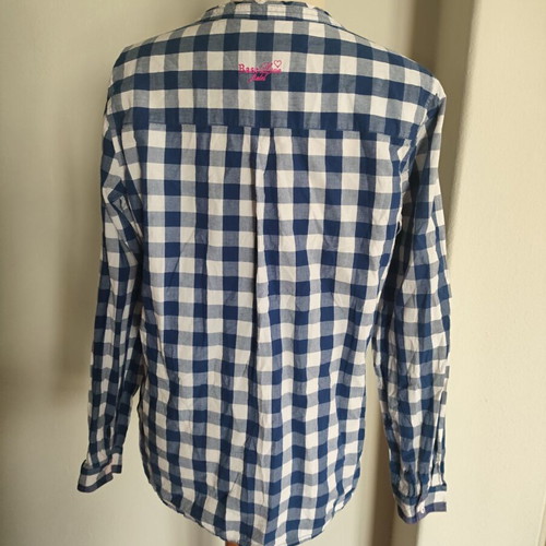 Basefield cotton women's shirt L/XL like new, white and blue
