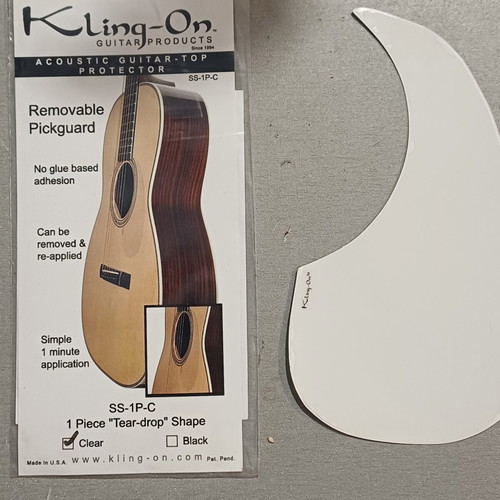 Kling-On Acoustic Guitar Pickguard Clear New