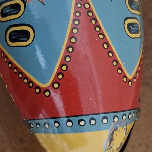 Atomic Rocket Tin Toy 1950s Masudaya Japan used, working mechanical