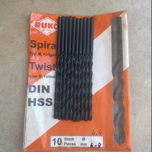 RUKO Germany HSS DIN338 Metal Drill Bits 4.4mm Set of 10 New
