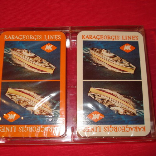 Karageorgis Lines collectible playing cards like new, made in West Germany