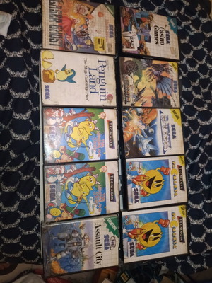 Master System games 9 with 10 cases, unknown condition